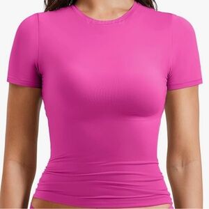 Hot Pink Women’s Fitted Stretchy Soft Tee